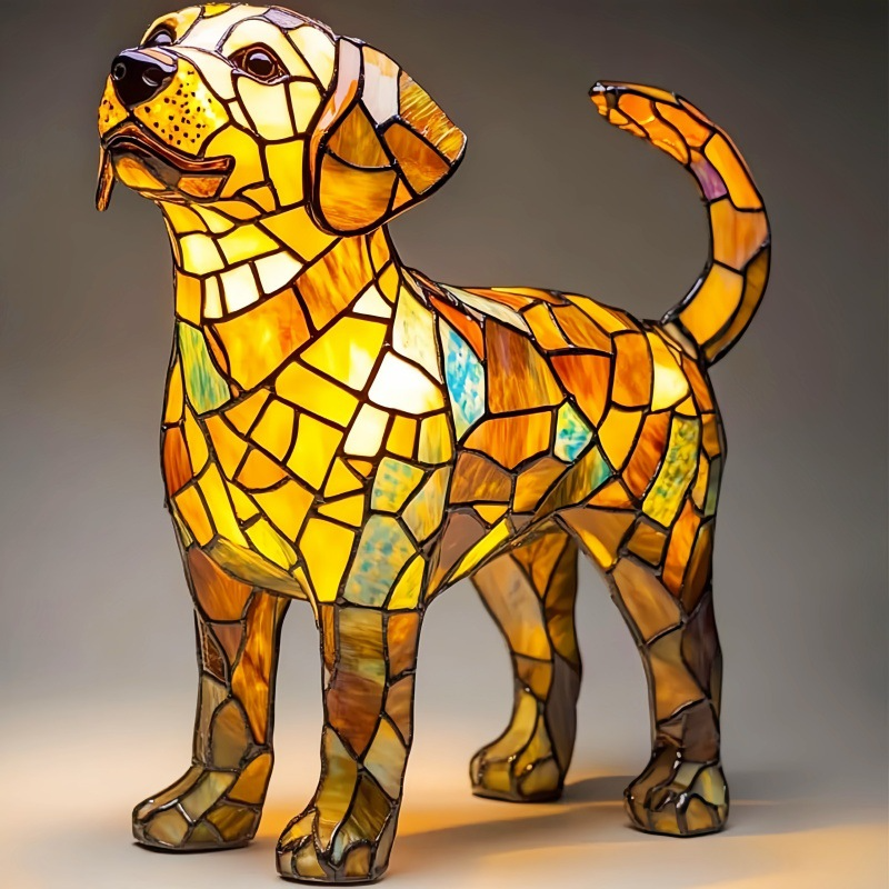 Lámpara Nocturna de Resina con Temática Canina y LED