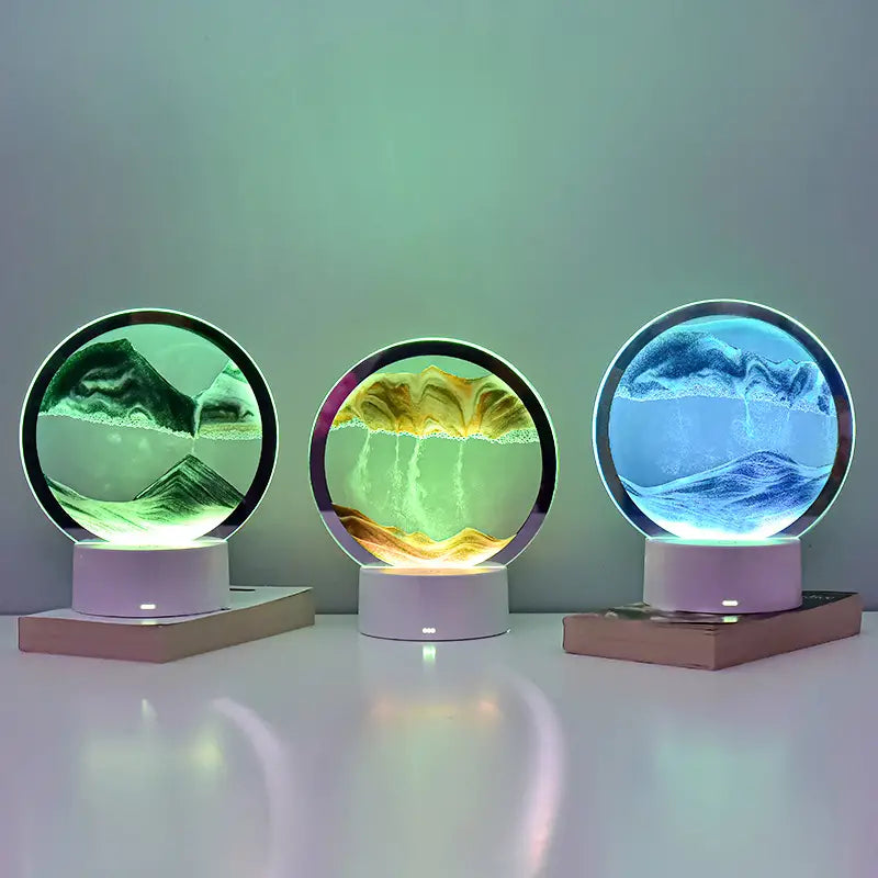 Lámpara de Mesa Sandscape con Arte de Arena en Movimiento y LED RGB