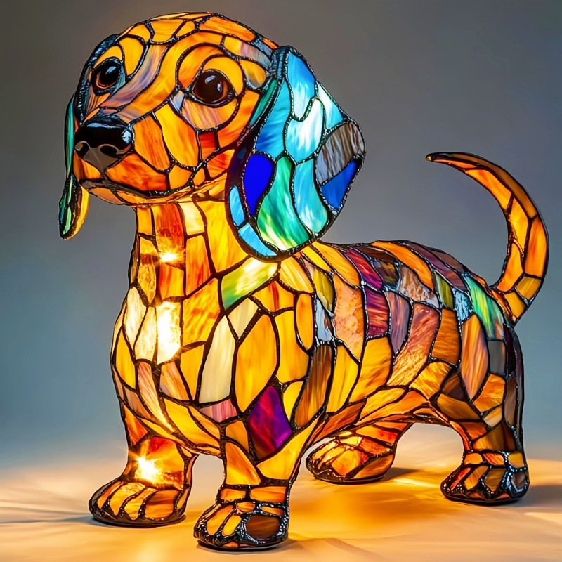 Lámpara Nocturna de Resina con Temática Canina y LED