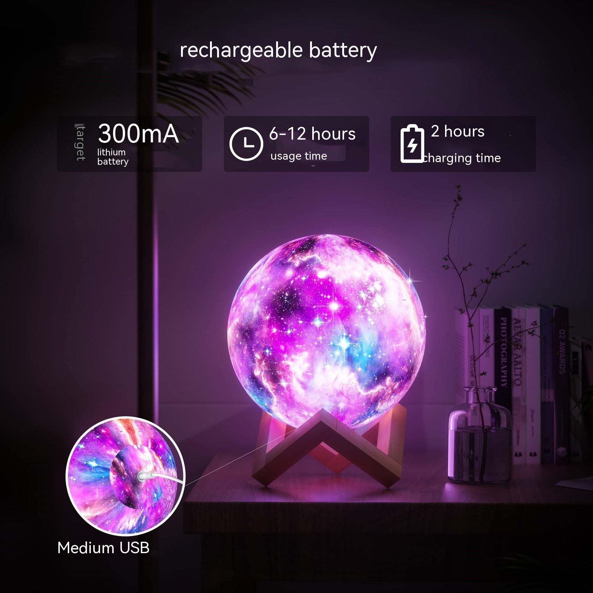 Luz de Luna y Galaxia Impresa en 3D