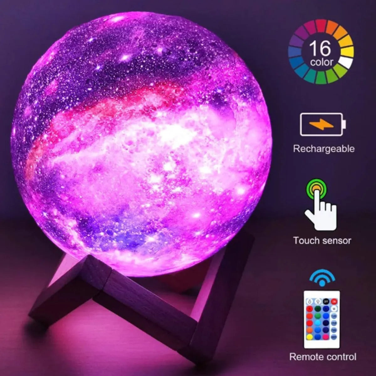 Luz de Luna y Galaxia Impresa en 3D