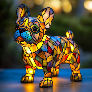 Lámpara Nocturna de Resina con Temática Canina y LED