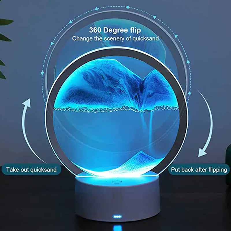 Lámpara de Mesa Sandscape con Arte de Arena en Movimiento y LED RGB