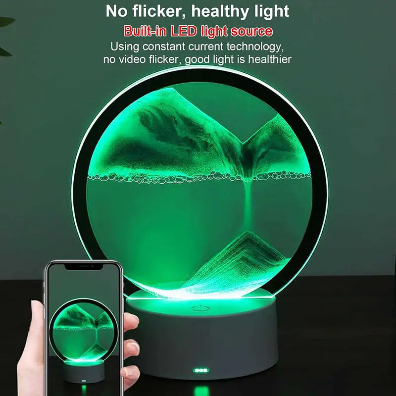 Lámpara de Mesa Sandscape con Arte de Arena en Movimiento y LED RGB